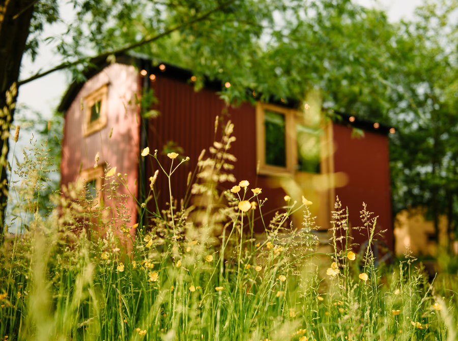 The Shepherd's Huts at Samlesbury Hall in Lancashire